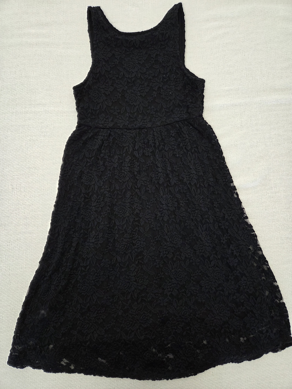 Womens Black Lace Sleeveless Maternity Dress - Picture 6 of 6